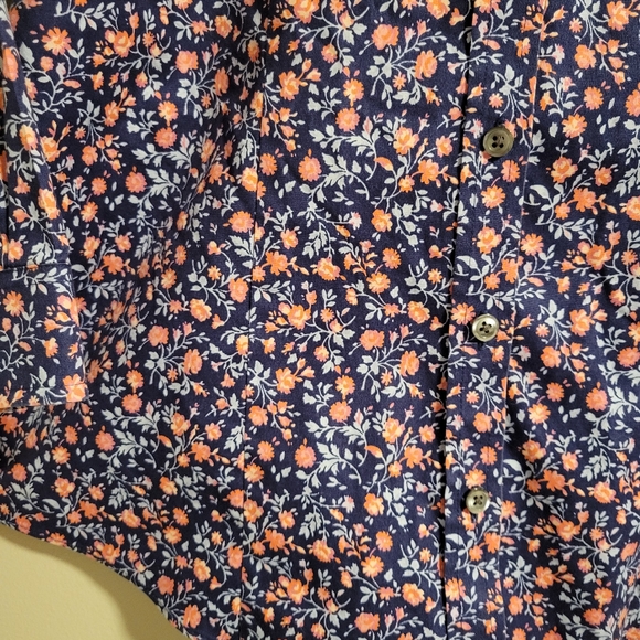 L.L. Bean Floral 3/4 Sleeve Button Down, XS - Picture 6 of 12
